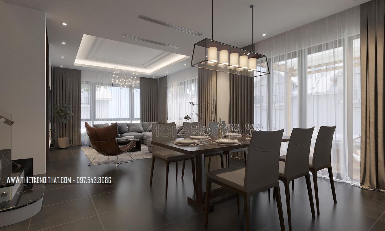 Thiết kế nội thất phòng ăn biệt thự Ecopark Văn Giang 